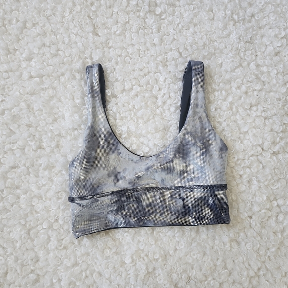 NWOT Lululemon Sz 4 Align Bra Shine Silver Support Sports Bra A/B Cup Reversible - Picture 5 of 9